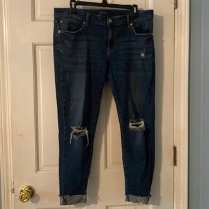 Distressed medium wash jeans